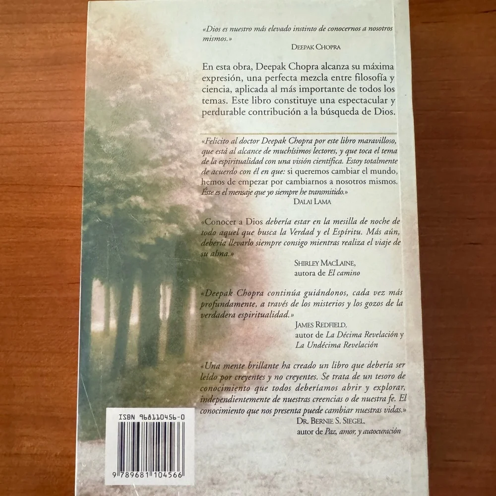 Conocer a Dios por Deepak Chopra‎ Libro en Español Espiritualidad Interior Paz